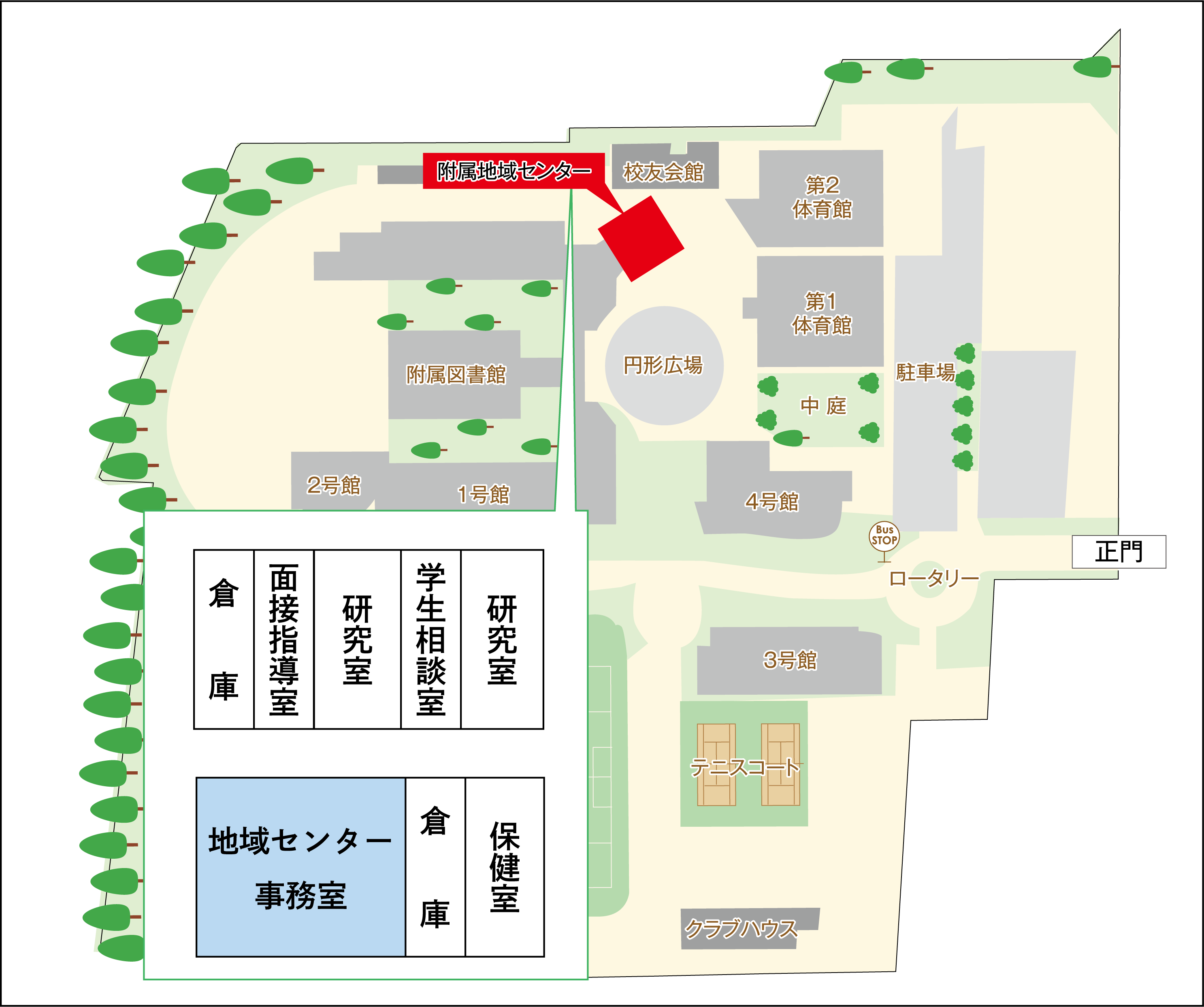 附属地域センターご案内図