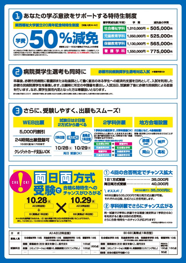 関福で合格と特待を勝ち取る　病院奨学生選考も同時に